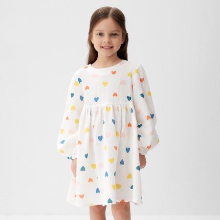 Платье детское с дл. рукавом KAFTAN "Сердечки", р 26 (80-86см),-7