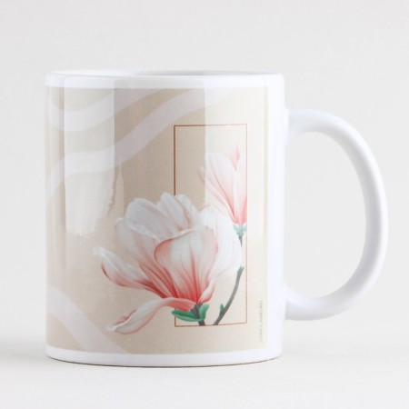 Ceramic mug "Elena" classic, 320 ml, beige color-2