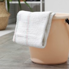 A rag for washing the floor of the share, viscose-gpp, with overlock, 50 × 80 cm, density 220 g/m, white color