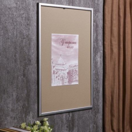 Photo frame pine c19 silver 40x60 cm (plastic screen)-1