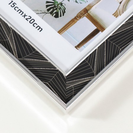 Photo frame plastic 15x20 cm "Abstraction from the Black lines" silver 1.5x18.6x23.6 cm-3