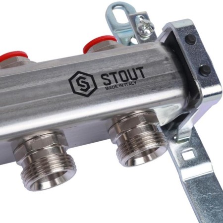 Collector Group Stout, 1 "X3/4", 13 outputs, without flow meters, stainless steel-9