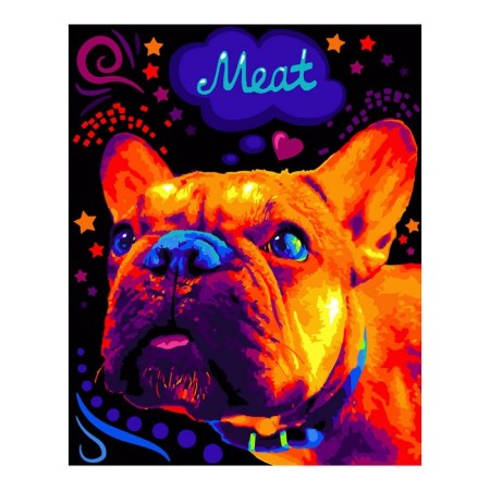 Picture on numbers canvas on a subframe 40 × 50 cm "Bright bulldog"