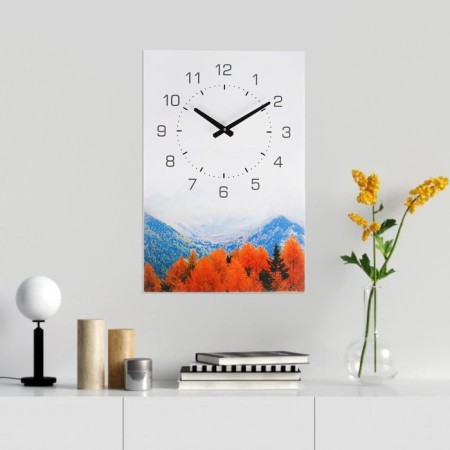 Carty clock wall-mounted "autumn forest", smooth move, 40 x 60 cm-1