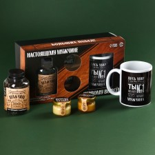 A set of “big victories”: black tea with herbs 50 g, a mug 300 ml., Cream-home with ginger and apricot 60 g (2 pcs. X 30 g).