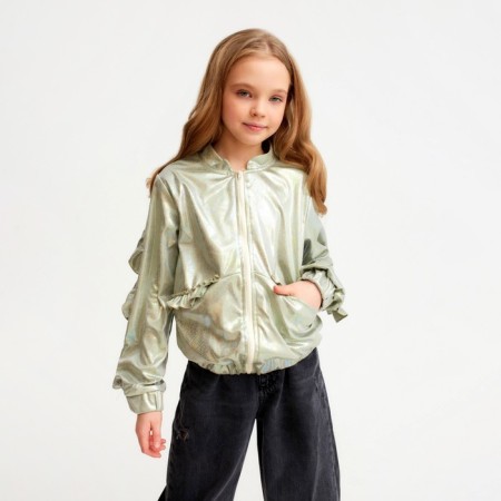 Jacket (bomber) Children's minku: Casual Collection Kids color green, height 122