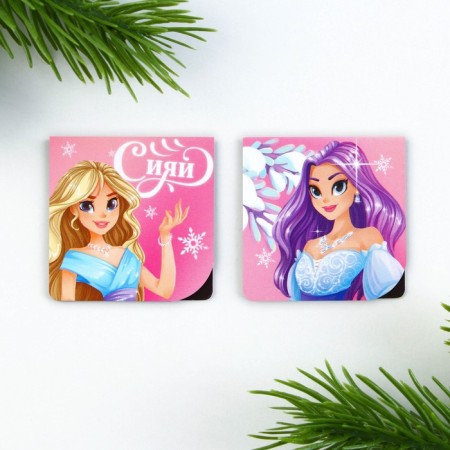 Gift New Year's set: a notebook on the A6 spiral, 60lists and magnetic bookmarks 2 pcs. "For girls"-6