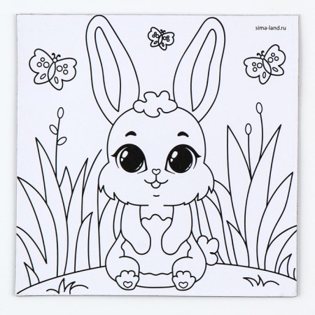 Magnet coloring "Bunny", 10 × 10 cm-1