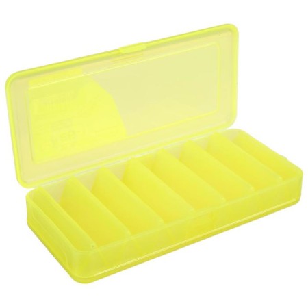 Box for wobblers and balancers VB-1, yellow color, 2-way, 7+7 departments, 190 × 85 × 35 mm-1