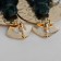 Earrings Assorted Hindi's Brushes, green color in gold, l brush 8 cm