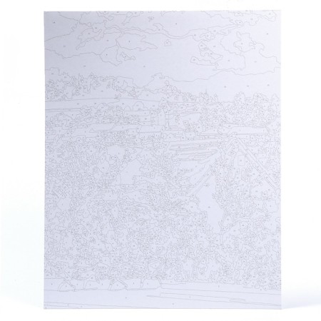 Picture on numbers on cardboard 40 × 50 cm "Village in winter"-1