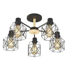 Ceiling light ESCADA, 508/5PL. 5x60W, E27, 600x600x275 mm, black color