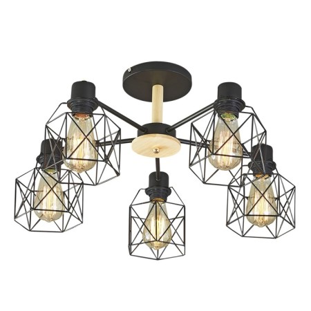 Ceiling light ESCADA, 508/5PL. 5x60W, E27, 600x600x275 mm, black color