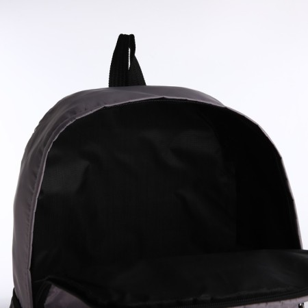 Youth backpack from textiles, 3 pockets, wallet, gray color-6