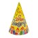 Festive paper cap “Happy birthday”, candles and serpentine
