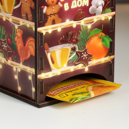 New Year's tea house "Shelves. Gingerbreads" 20x10.5x9.5 cm-1