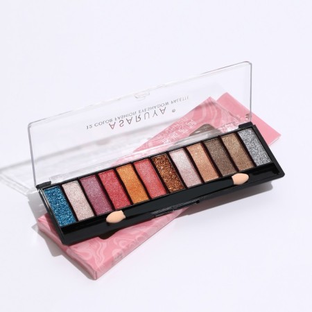 Palette of eyelid shadows with shimmer 12 colors
