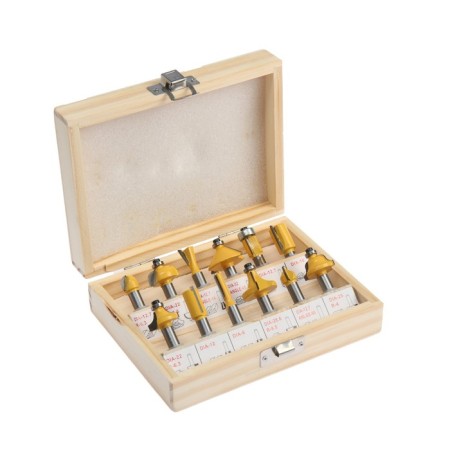 A set of cutting on a tundra tree, a wooden box, a shank 8 mm, 12 pcs.