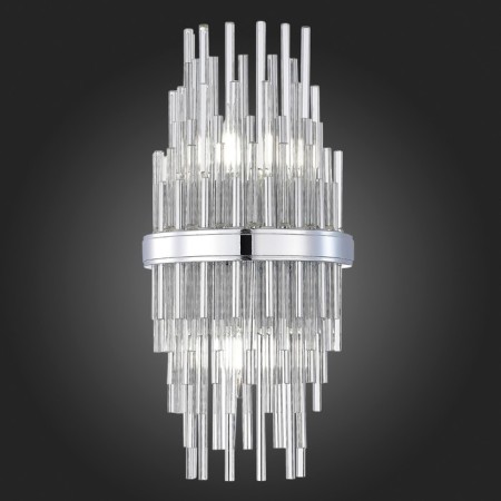 Sconces st. SL1628.101.02. TERAMO. 2x40 watts, E14, 20x43 cm, chromium color-2