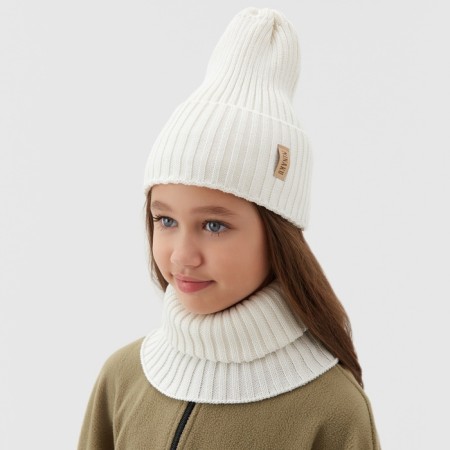 Kit for children (hat, snood) minku river 52-54, milk color-1
