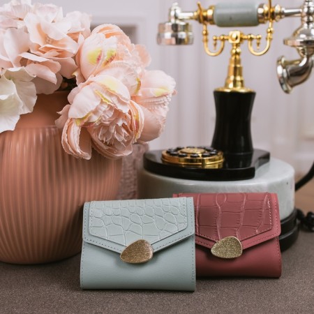 Women's wallet on the button, mint color-4