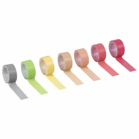 Adhesive Washi d/decor "pastel" 7 warm colors, 15 mm x 3 m (set 7 pc) rice paper-3