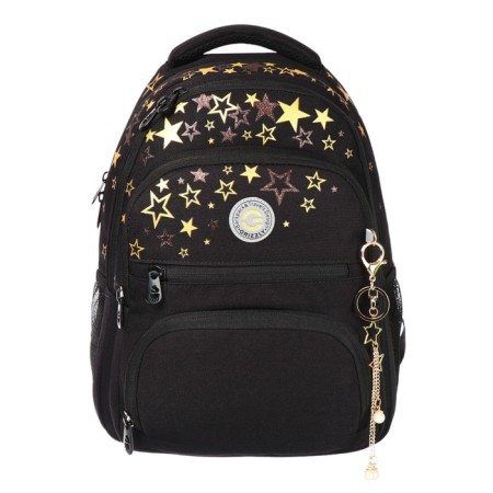 School backpack, 39 x 30 x 20 cm, Grizzly, ergonomic back, + keychain, black-2