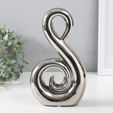 Souvenir Ceramics "Abstraction. Swan" silver 14.5x5x25 cm-3