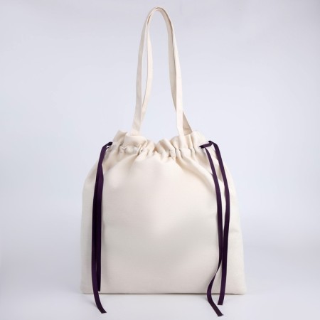Textile bag, on the laces of Botanika, beige-5