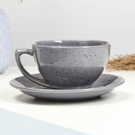 Tea couple "Elegant" 0.25l / 11x6.5cm + saucer 15cm, fog-1
