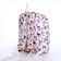 School backpack from textiles on lightning, 3 pockets, pencil case, pink color