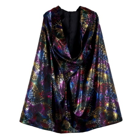 Carnival cloak, atlas, colored web, length 85 cm-2