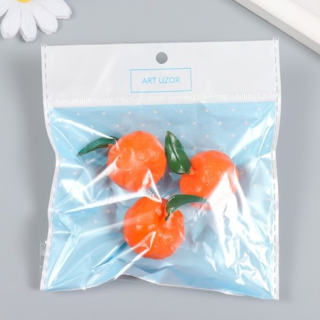 PVC Creativity Decor "Mandarin with a branch" 3x3x2.3 cm-3
