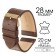 Watch strap, male, 28mm, harness 80 mm, larynx 120 mm, genuine leather, brown