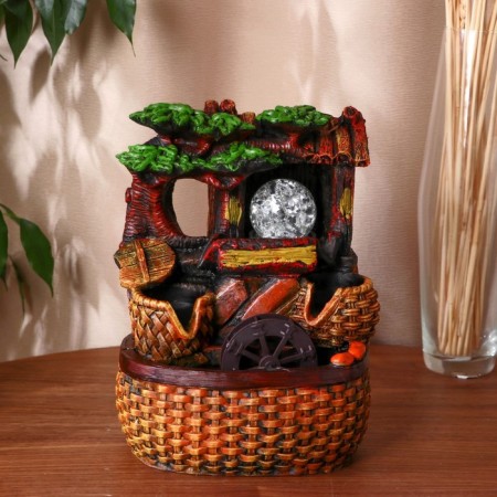 Fountain "Wicker baskets under the roof" 17x15x27 cm (with backlight)