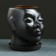 Pot - organizer "Head" dark brown, 1.3 l/16x14x15cm