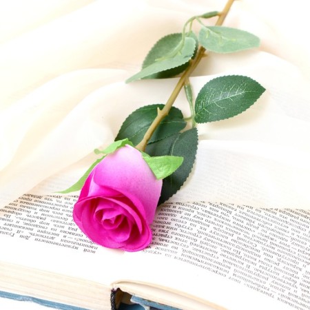 Artificial flower "Bunny Rose" 5x50 cm, lilac