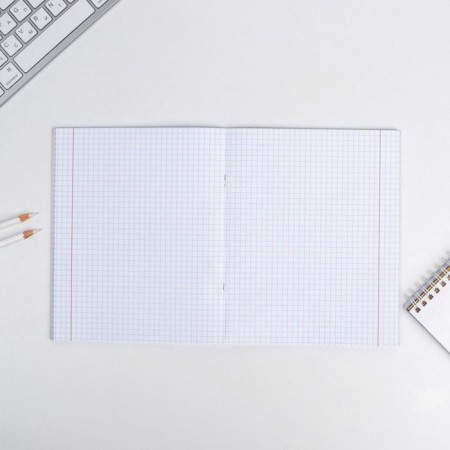 A notebook 48 sheets, A5, marble, from reference. mat. “September 1: Algebra”, cover coated cardboard 230 gr., Inner block in a cage 80 gr., White is 96%-3