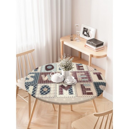 Tables on the table “House, dear house”, round, oxford, elastic band, size 120x120 cm, diameter 75-100 cm-2