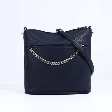 Janelli Cross-Boda Bag on a zipper, 2 external pockets, blue color