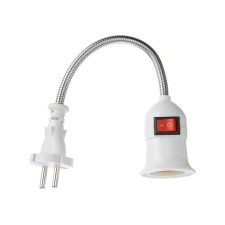 Wall-patron, e27, flexible 200 mm with a switch, white