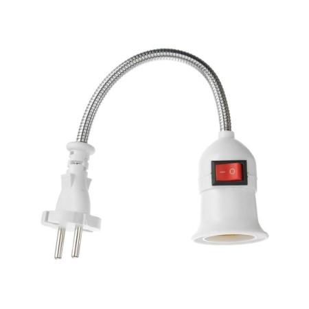 Wall-patron, e27, flexible 200 mm with a switch, white