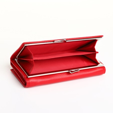 Women's wallet on magnet, red color-3