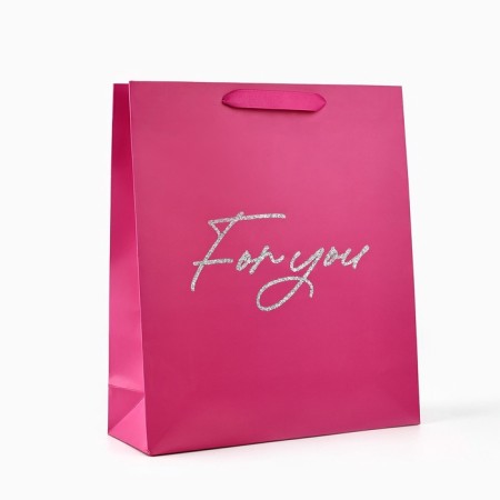 Laminated vertical package “For you”, glitter, m, 26 × 30 × 9 cm