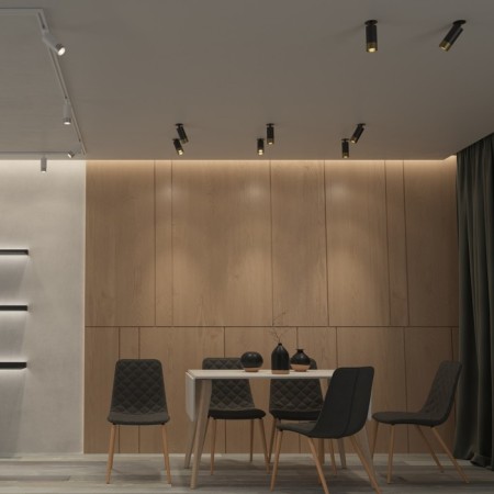 Lamp built -in Novotech. SLIM, 9W, GU10, 155x60x60 mm, black color, gold-2