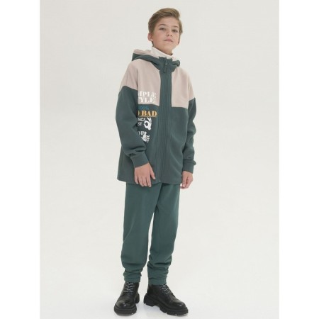 Sweatshirt for boys, height 122 cm, green color-6