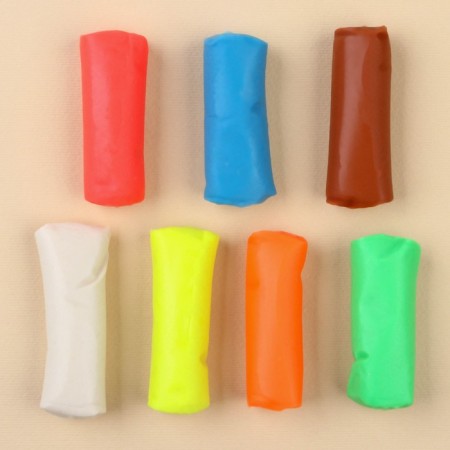 Modeling dough, 7 colors of 15 g, blue tractor, mix-1