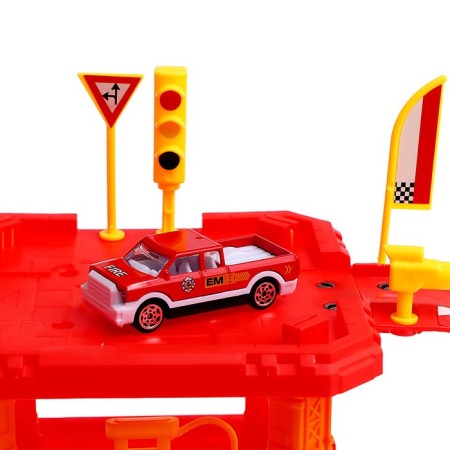 Parking "Fire Station", with a metal machine and helicopter-6