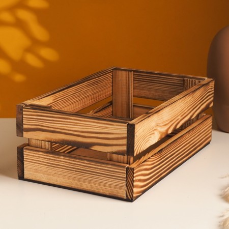 Wooden Kashpo 26x16x10 cm burned-1