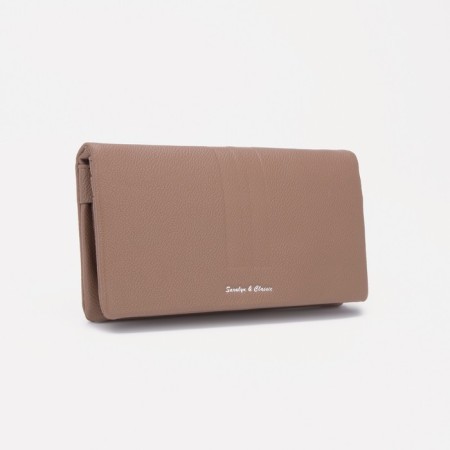 Women's wallet on magnets, brown color